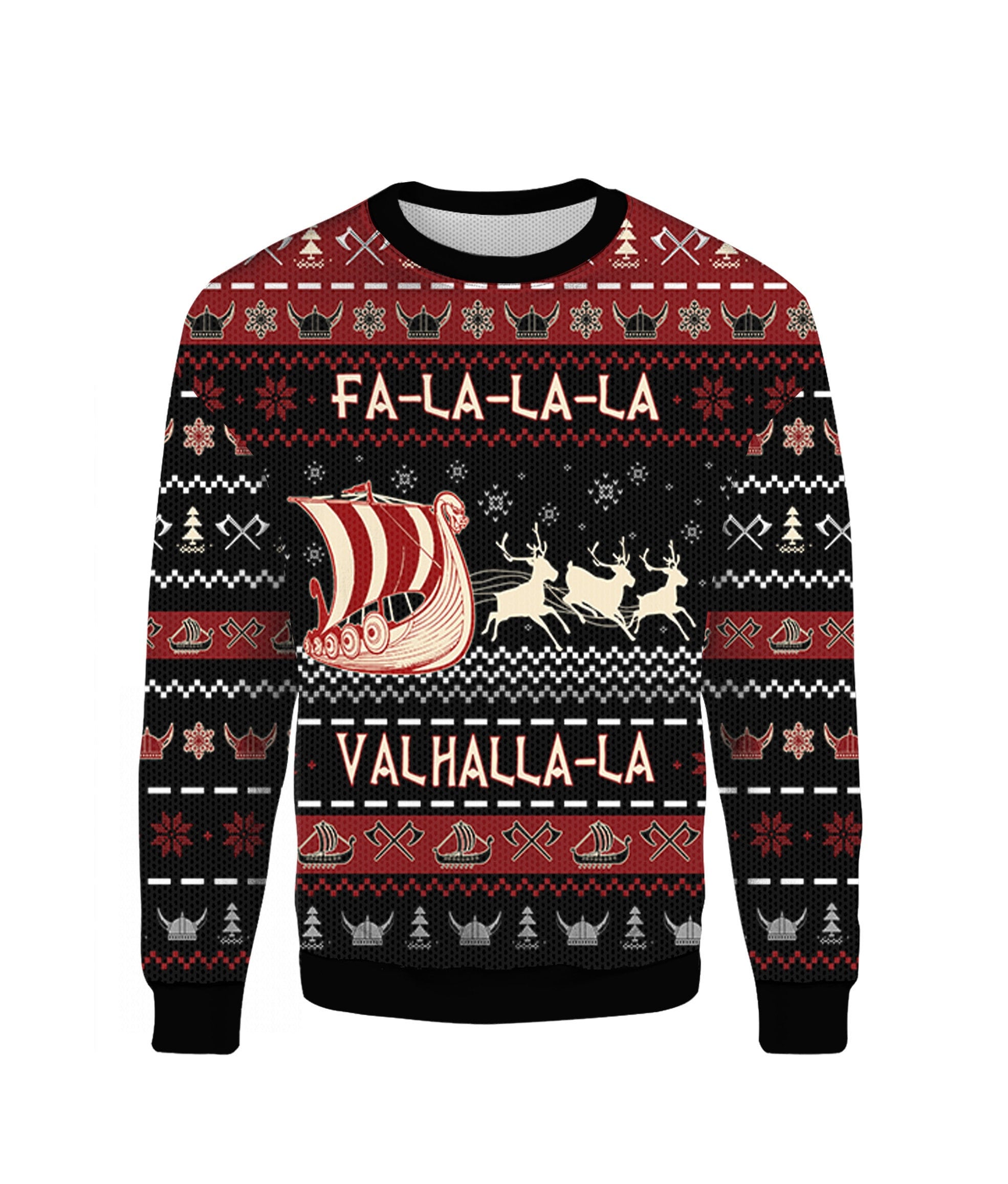 Discover Falalala Valhalla Viking Ugly Christmas Sweater All Over Print,Xmas Sweater, Xmas 2022 Gift,Christmas Gift,Christmas Gift Sweater