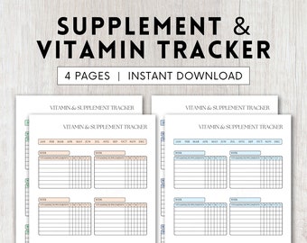Seguimiento de vitaminas y suplementos: Programa diario (descarga digital)