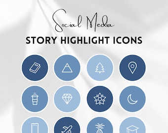 Blue Instagram Story Highlight Icons: Lifestyle & Travel (Digital Download)