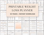 Weight Loss Planner Printable: 30-Page Fitness Tracker (Digital Download)