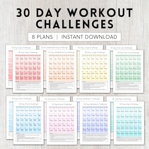 Fitness Challenges 30 Day Goal Tracker for Workout Planner for Weight Loss 30 Day Challenge for Beginner Workout 30 Day Challenge Planner