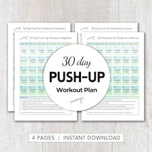 Pushup Goal Tracker for Fitness Workout Planner for Push-up 30 Day Challenge for Beginner Pushup 30 Day Challenge Planner for Upper Body