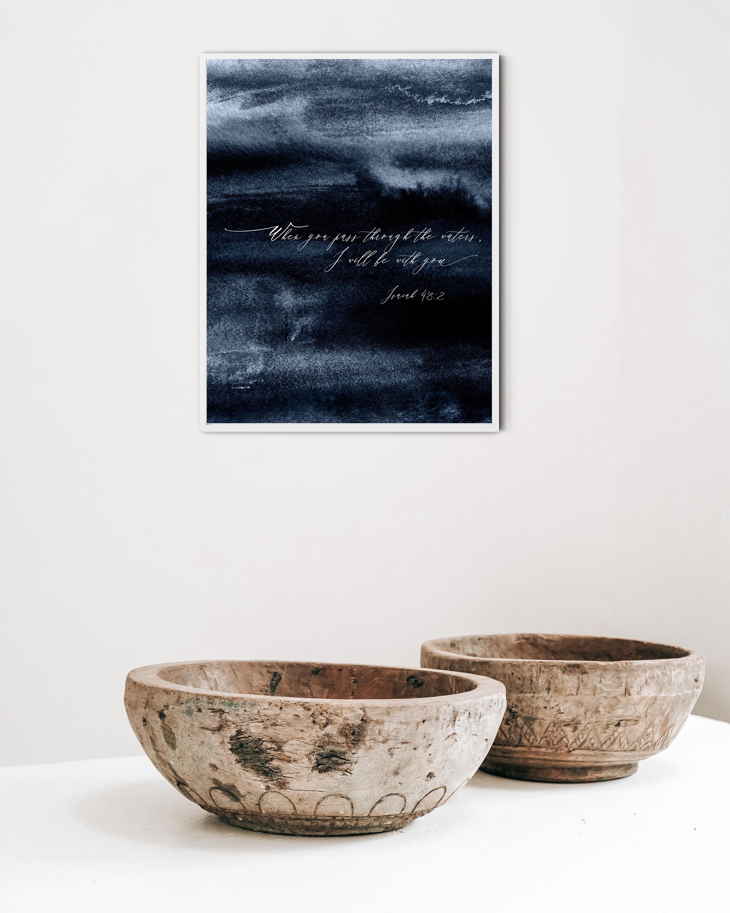 Isaiah 43:2 Printable Christian Wall Art Bible Verse Art Poster Sign ...