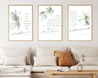 Quadros com versículos bíblicos para decoração de parede – Decoração cristã para casa (Download digital)