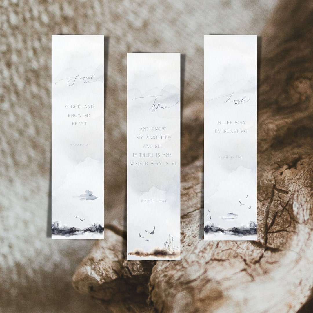 Bible Printable Bookmark Set Template Instant Digital Download for ...