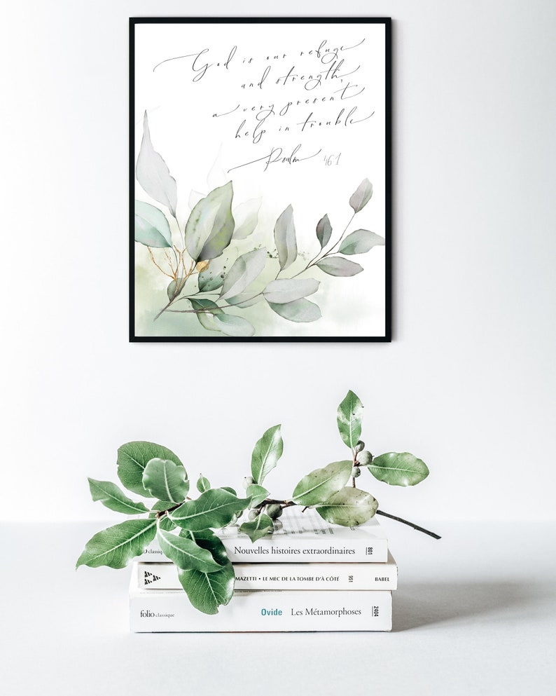 Psalm 46:1 Bible Printable Wall Art - Scripture Wall Art - Christian ...
