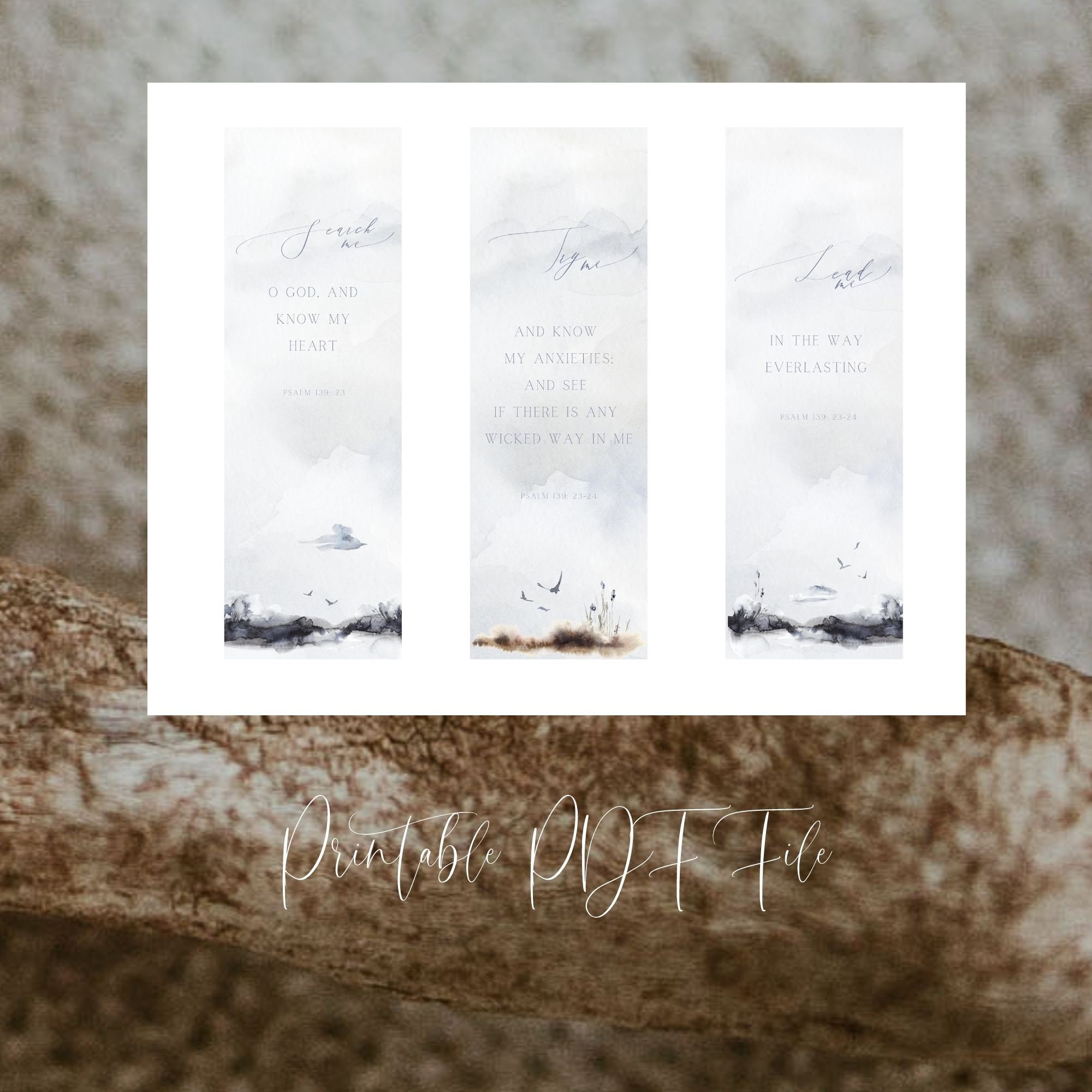 Bible Printable Bookmark Set Template Instant Digital Download for ...