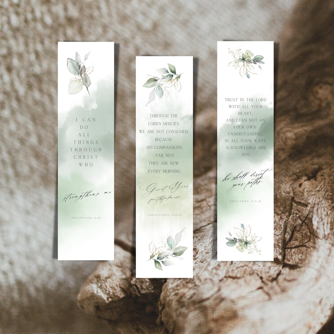 Bible Printable Bookmark Set Template Instant Digital Download for ...