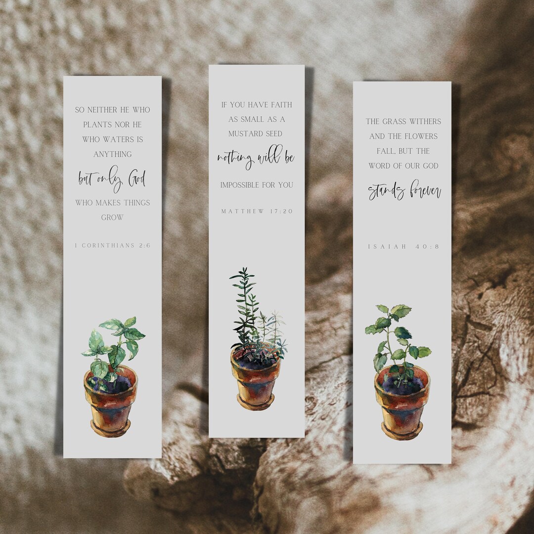 Bible Printable Bookmark Set Template Instant Digital Download for ...
