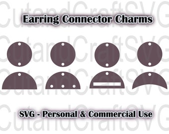 Earring Connector SVG, Geometric Earring Cut Files, Earrings for Laser Cutting, Cricut Earring Files, Dangle Earring Cut Files