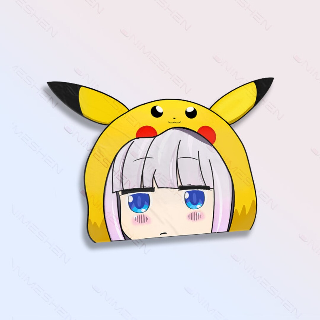 Anime Kanna With Pika Hoodie Peeker Sticker Cute Kawaii Chibi - Etsy