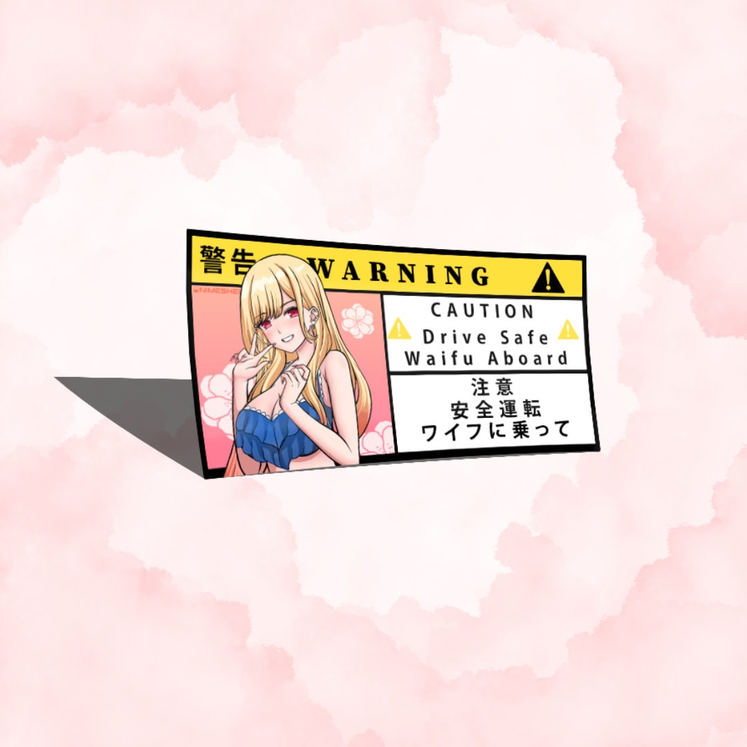 Anime warning stickers, Otaku stickers, anime fan labels. anime car safety  stickers, anime aesthetic