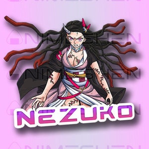 Nezuko - Anime Girl - Beach Waifu - Satin Poster - Original Demon Slayer Art