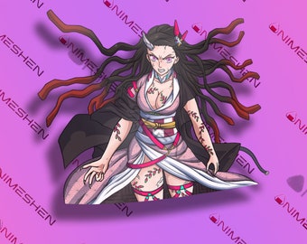 Anime Sticker, Half Body Anime Decal, Waifu Sticker
