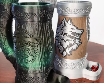 Wolf Crest Dice Tower Mug