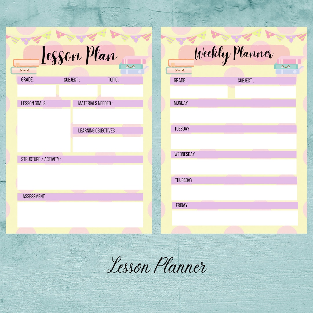 Printable Lesson Plan Organizer for Teachers, Teacher Binder, Instant