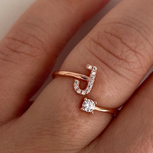 Letter Ring - Etsy