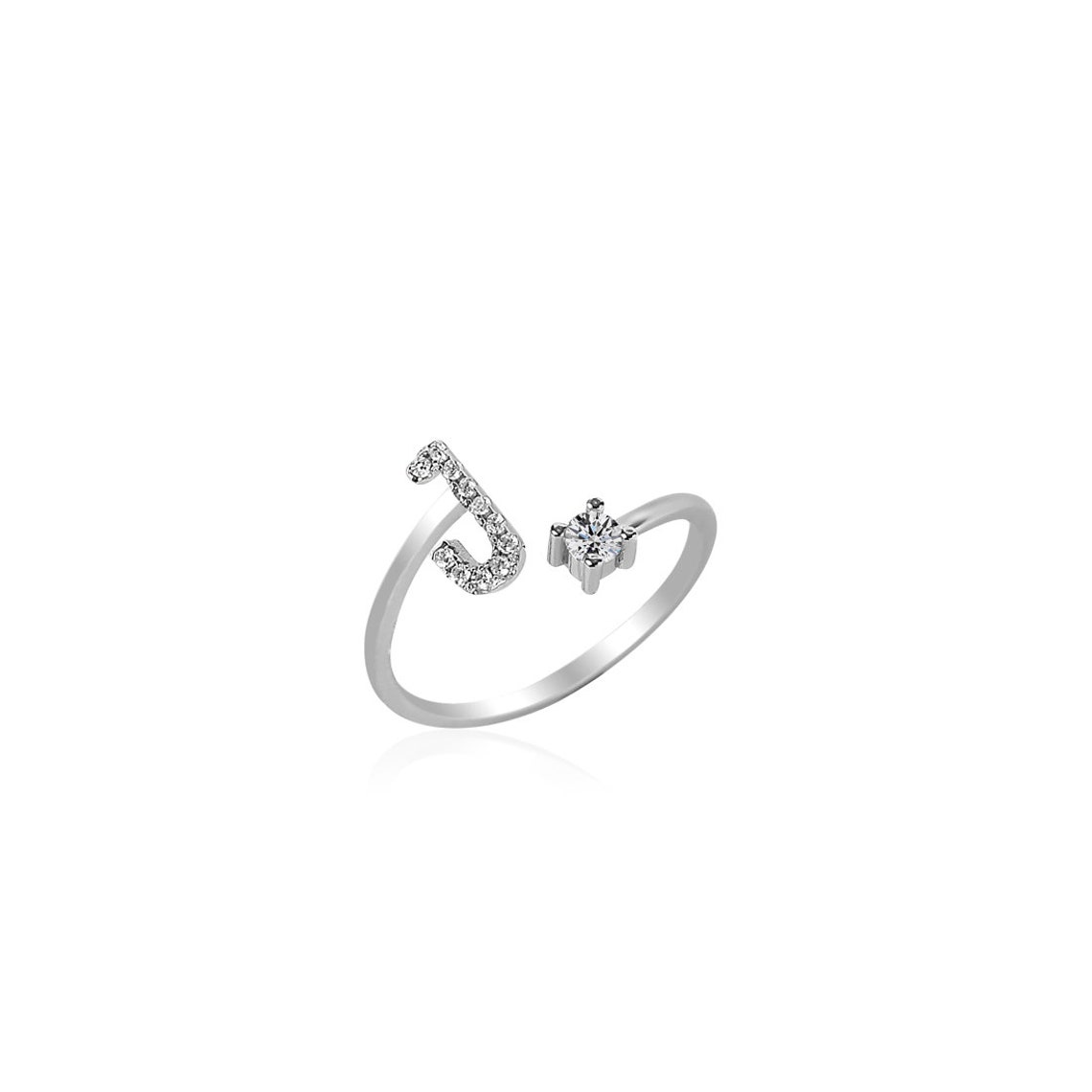 INITIAL RING J Gift for Her Personalized Gift Letter Ring Sterling