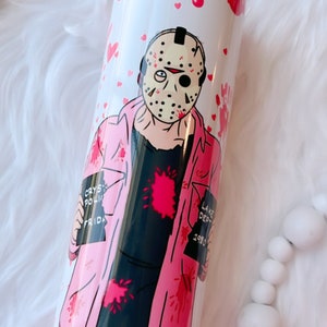 Bitches be trippin 20 oz with lid and straw, Scary movie pink Halloween tumbler, pink drip tumbler , pink cup