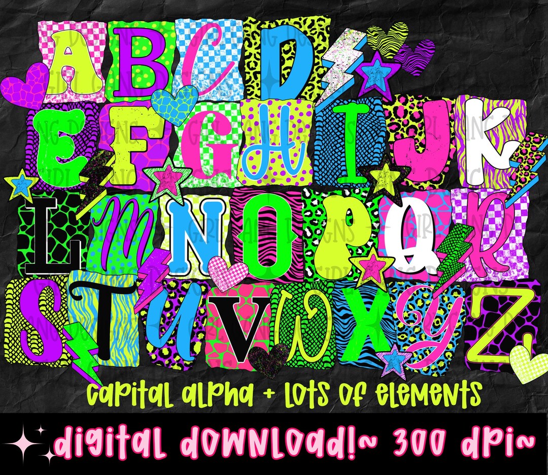 Wild Ransom's Wild Neon Ransom Letters Alpha Set, Google Drive With Capital Letters ...