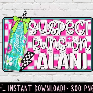 Suspect runs on alani png, alani summer energy drink girl png, cute watermelon alani graphic design