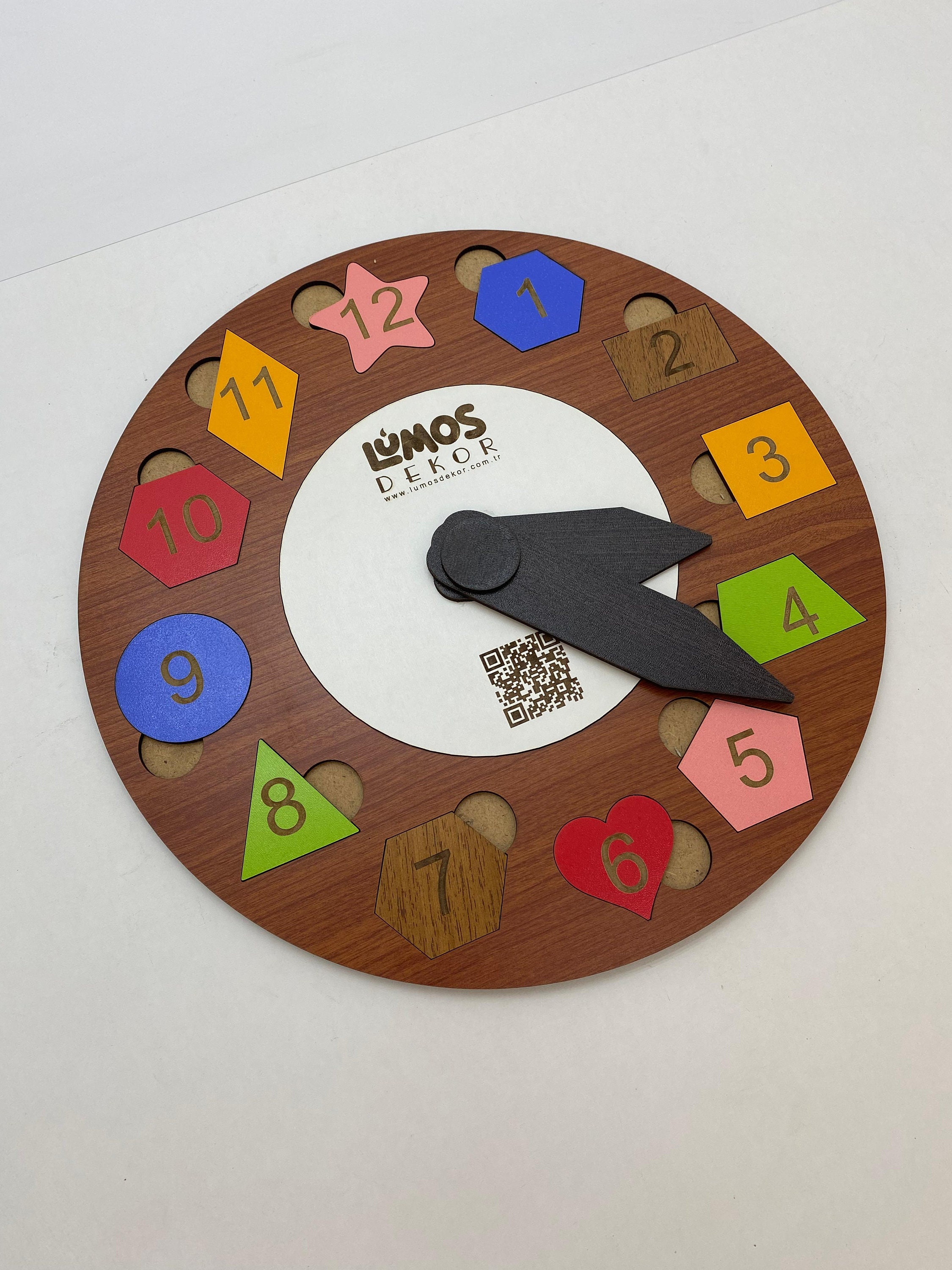 Clock Shape Game Wooden Geometric Shapes Clock Puzzle Dxf Cdr Pdf AI Dwg - Etsy