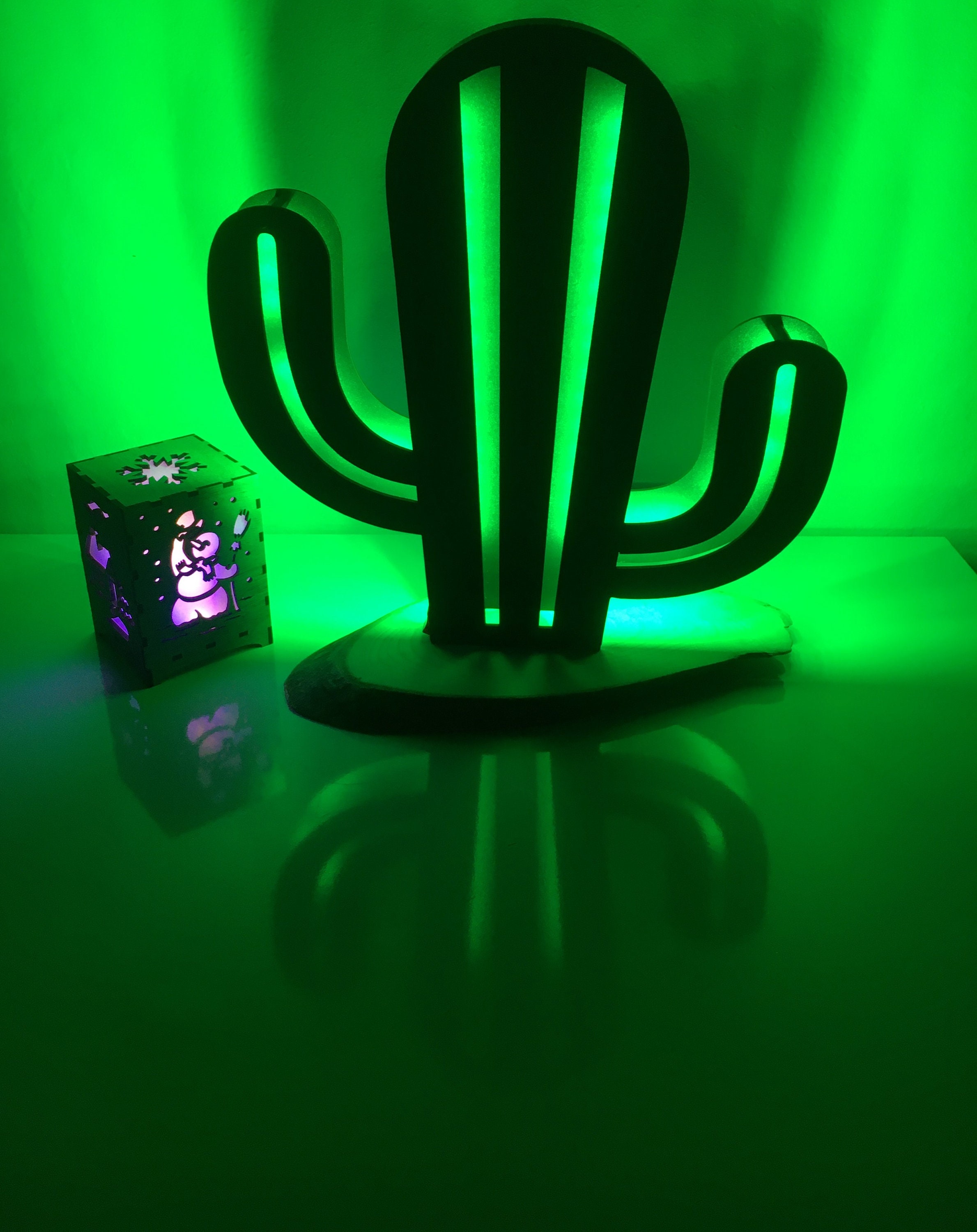 Illuminated Cactus Decor Laser Cut Files Dxf, Cdr, Pdf, AI, Dwg, Svg ...