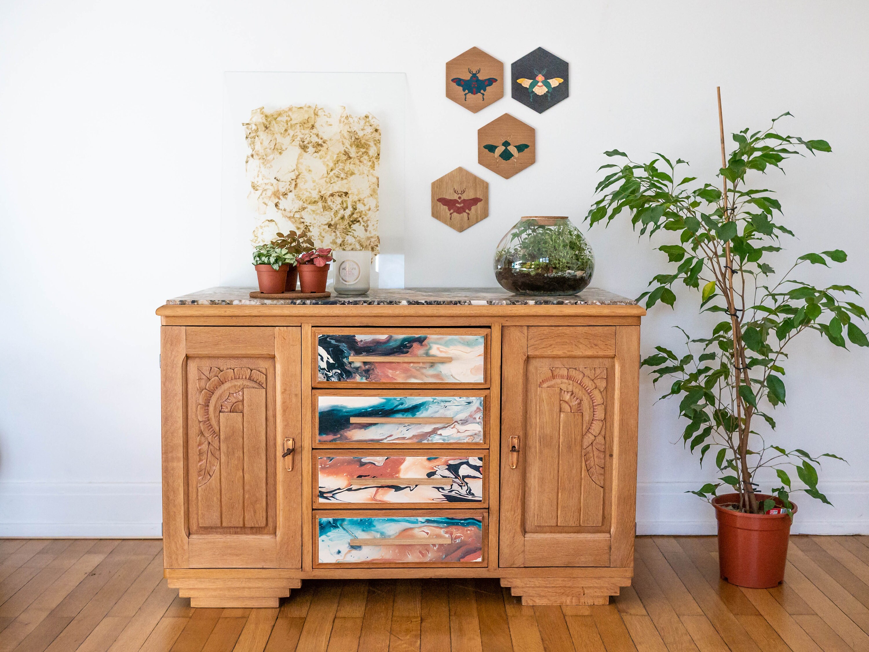 Meuble Art Déco 1920 - Buffet Vintage Meuble en Bois Relooking