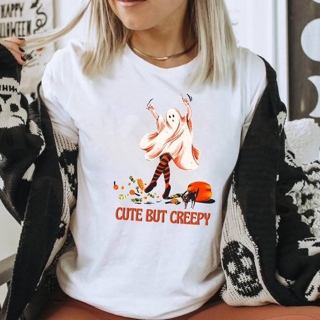 Retro Cute but Creepy Shirt Halloween Creepy Ghost Shirt - Etsy