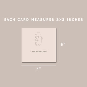 Each new mom affirmation card is 3x3 inches.