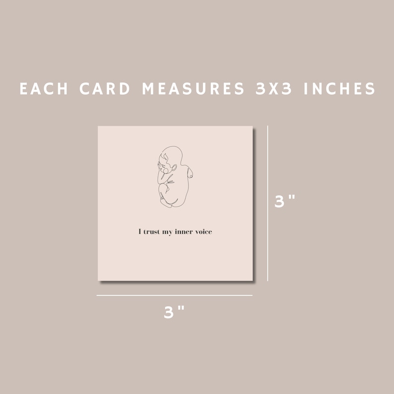 Each new mom affirmation card is 3x3 inches.