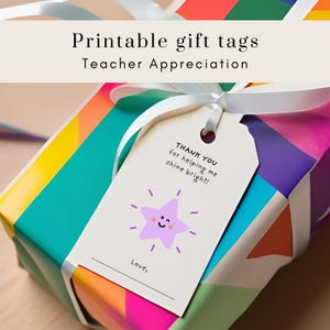 Teacher Appreciation Gift Tags: Printable Thank You Tags (Digital Download)