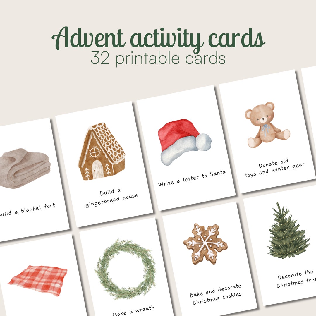 Advent Activity Cards for Kids 32 Printable Kids Activities Cards Kids ...