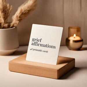Cartes d'affirmation de deuil | 48 affirmations de deuil imprimables | Cadeau de deuil | Perte d'un être cher | Trousse de soins en cas de deuil | Carte de deuil