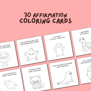 Affirmationskarten zum Ausmalen | Affirmation Färbung | Affirmationskarten für Kinder zum Ausdrucken | Karten zum ausmalen | Printable Positivity Karten Kind