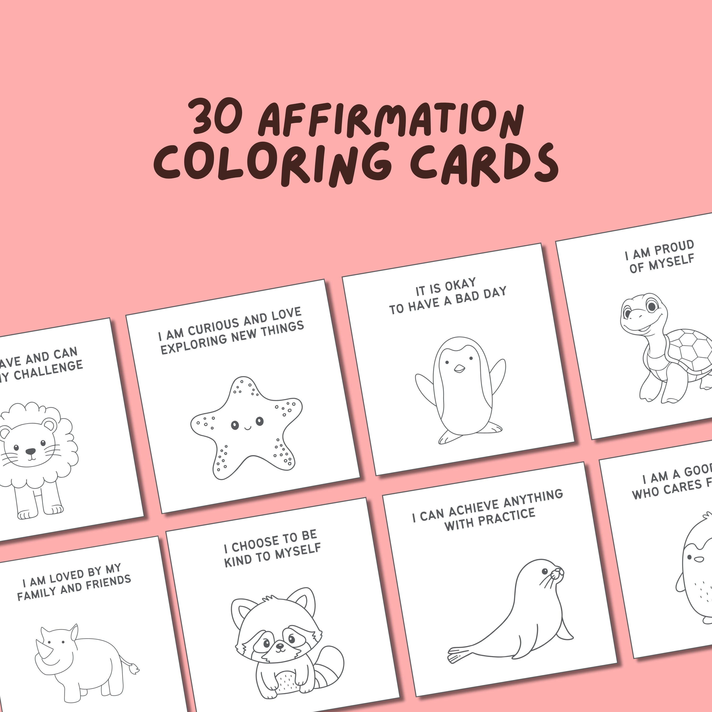 Affirmation Cards to Color | Affirmation Coloring | Affirmation Cards ...
