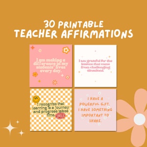 Tarjetas de afirmación de maestros / Tarjetas de afirmación imprimibles / Regalos para nuevos maestros / Regalo de agradecimiento al maestro / Afirmaciones positivas descargables