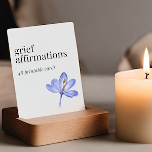 Trauer Affirmation Karten | 48 druckbare Trauer Affirmationen Blumen | Trauer Geschenk | Verlorene geliebte Person | Trauer Paket | Trauerkarte