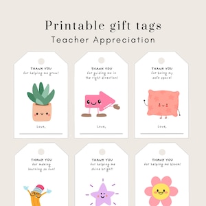Teacher Appreciation Gift Tags: Printable Thank You Notes (Digital Download)