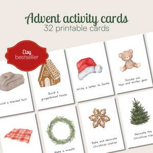 Advent-activiteitenkaarten voor kinderen | 32 afdrukbare kinderactiviteitenkaarten | Advent voor kinderen | Kerstactiviteiten | Bucketlist voor kinderen | Adventdoos