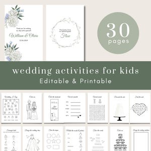 Kids Wedding Activity Book: 30 Pages of Games (Printable, Editable)