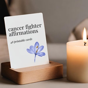 Cartes d'affirmation de soi pour un combattant du cancer | 48 cartes imprimables de soins contre le cancer | Encouragement contre le cancer | Cadeau pour patient atteint de cancer | Cartes de soutien contre le cancer | Espoir