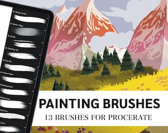 Procreate Painting Brush Set, Easy Cartoon Style (13 Brushes) (Digital Download)