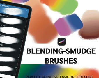 Procreate smudge and blend brushes (7 brushes) for easy blending on iPad.
