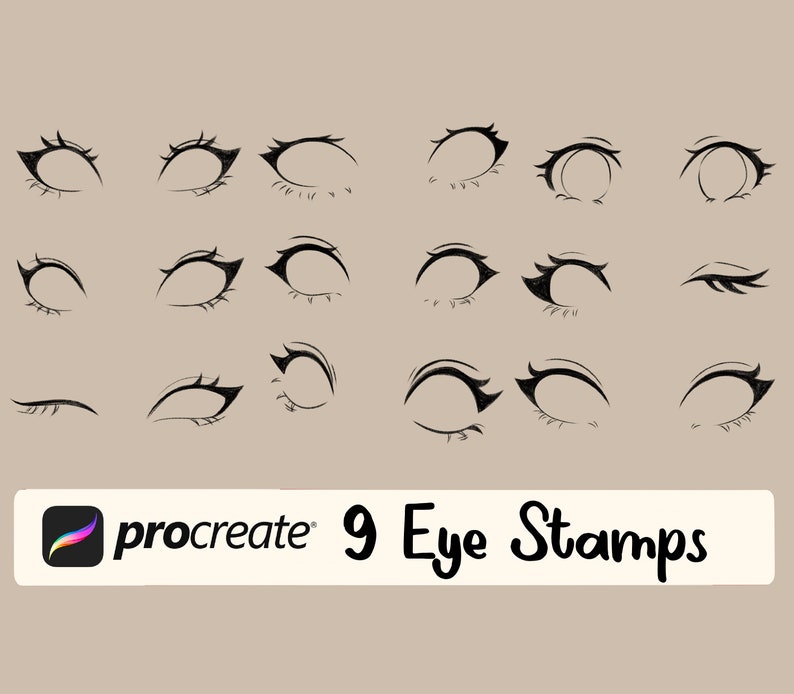 Procreate EYES Stamps 9 Stamps 2 Sketching Brushes Easy Etsy