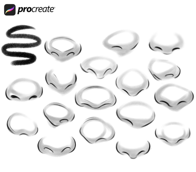 Procreate Cartoon Nose Stamps 18 Stamps for Easy Cartoon Etsy