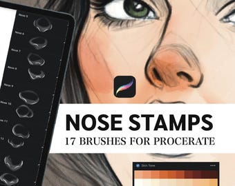 Procreate Nose Stamp, Procreate nose brush, Anime nose stamp set for procreate.