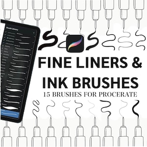 Procreate Fine Line Brush Set, Fine Line Brush Set, Stipple Pinsel, Inking und Line Art