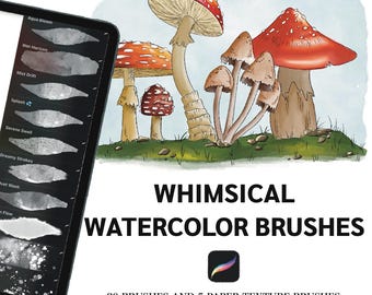 Procreate Watercolor Brushes, Whimsical Painting Brush Set (Digital Download)