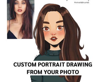 Custom Cartoon Portrait, Hand-Drawn Profile Icon (Digital Download)